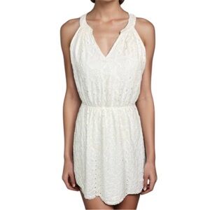 Market & spruce white lace eyelet mini dress size medium